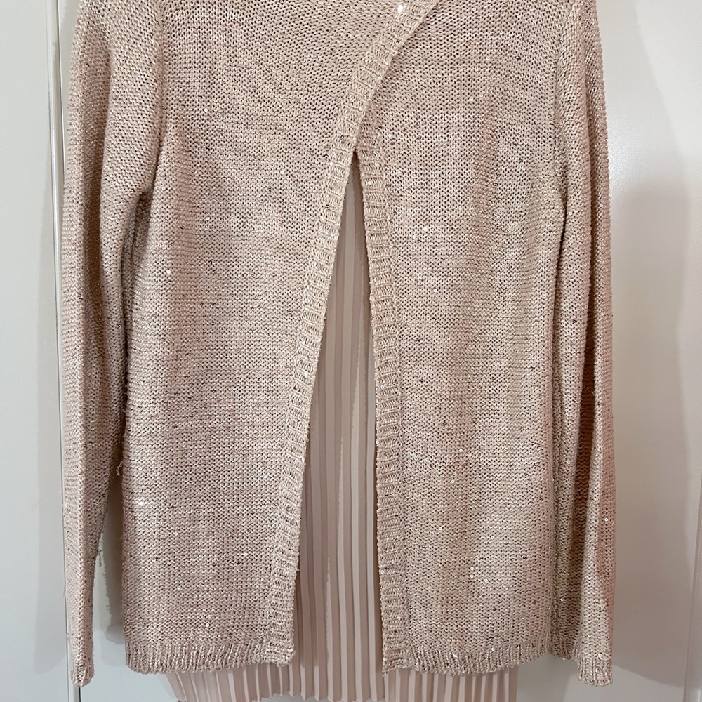 Sequined Sweater With Split Back And Semi Sheer P… - image 5